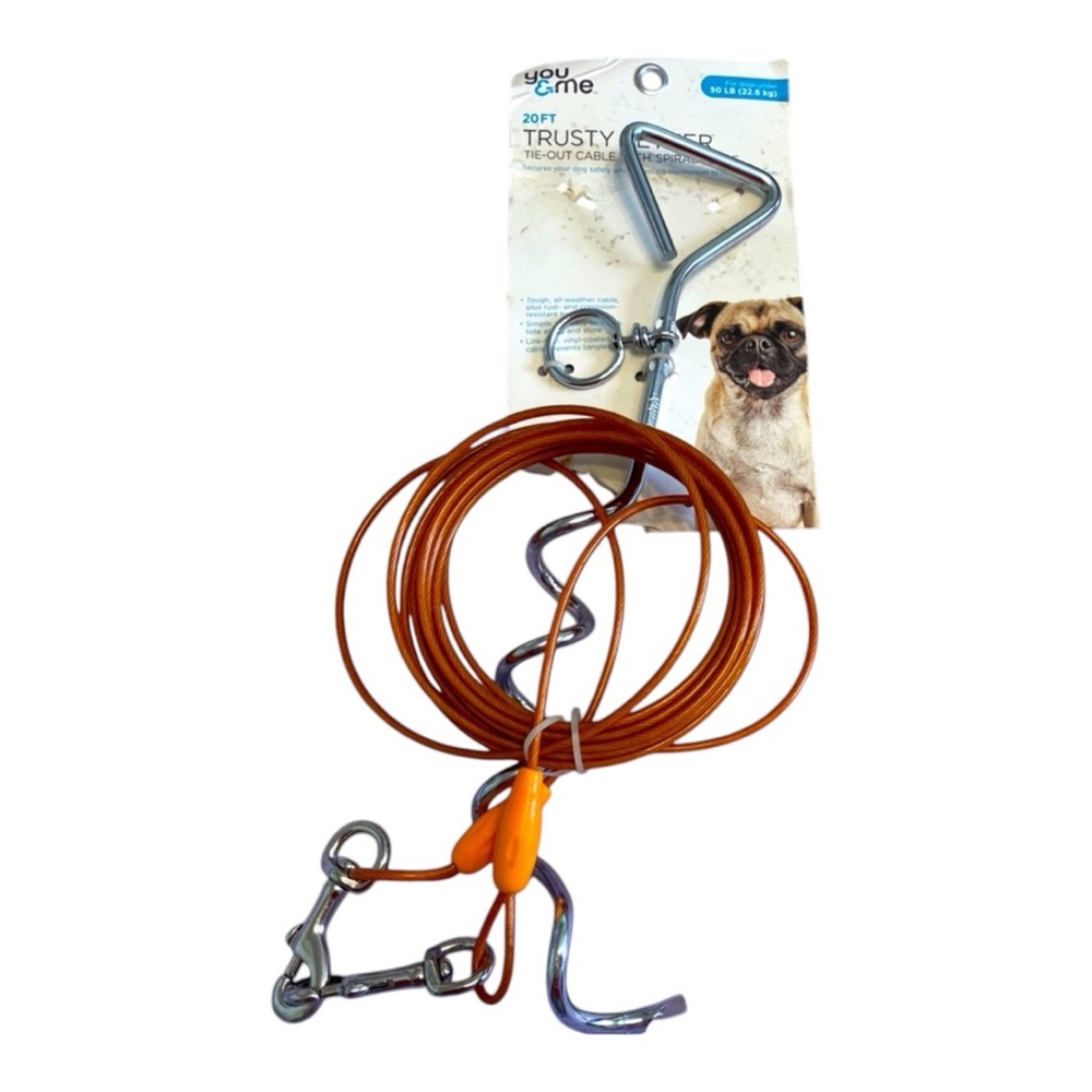 Trusty Tether With Cable Spiral Stake